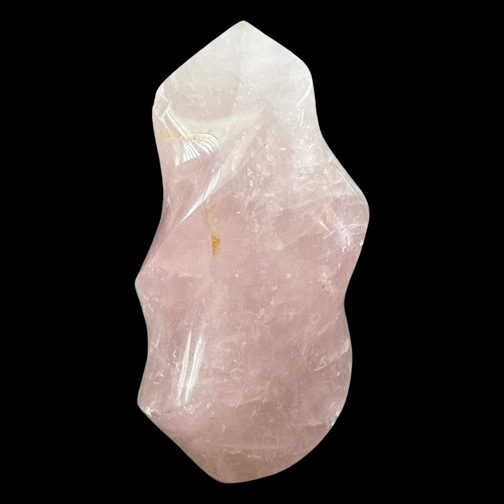 Rose Quartz flames crystal natural stone gemstone carving 5in x 3in
